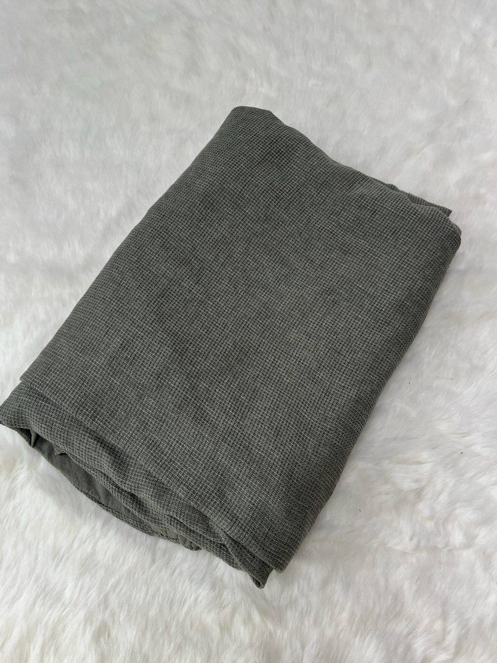 pottery Barn 100% linen waffle Duvet Cover king size cottage core Dark Olive